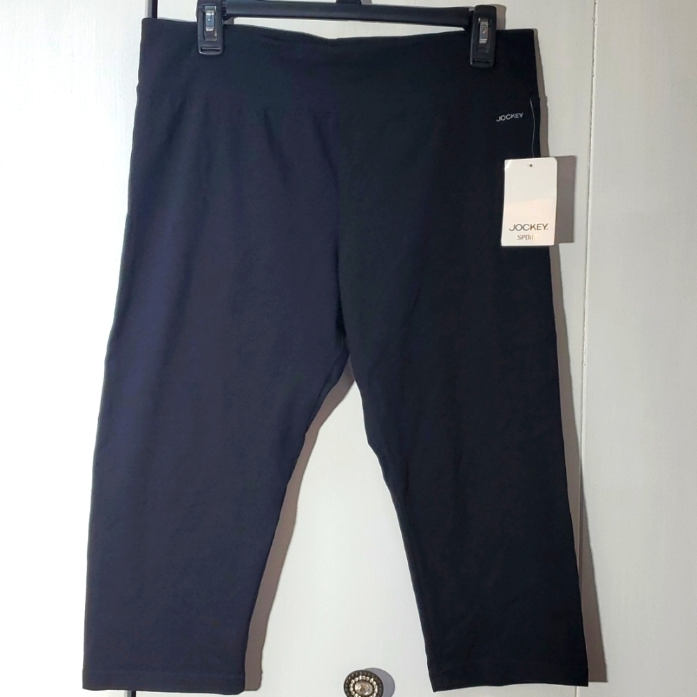Jockey- Womens Black Sport Judo Capri Leggings Sz.XL